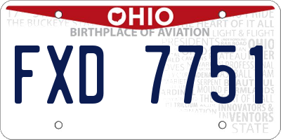 OH license plate FXD7751