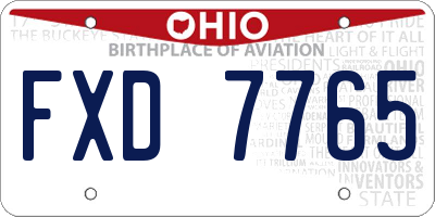 OH license plate FXD7765