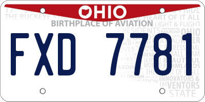 OH license plate FXD7781