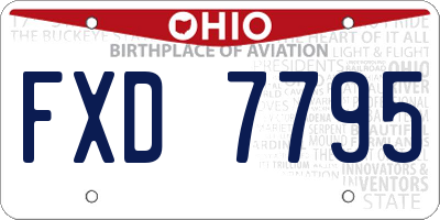 OH license plate FXD7795