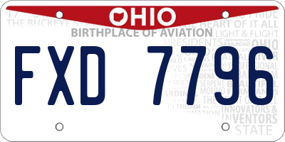 OH license plate FXD7796