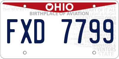 OH license plate FXD7799