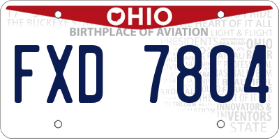 OH license plate FXD7804