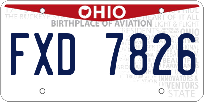 OH license plate FXD7826
