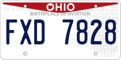 OH license plate FXD7828
