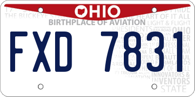 OH license plate FXD7831