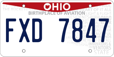 OH license plate FXD7847