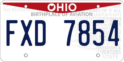 OH license plate FXD7854