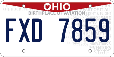 OH license plate FXD7859