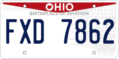 OH license plate FXD7862