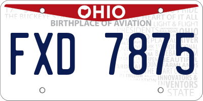 OH license plate FXD7875