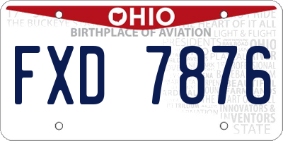 OH license plate FXD7876