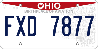 OH license plate FXD7877