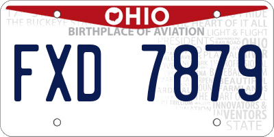OH license plate FXD7879