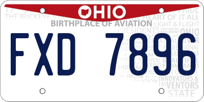 OH license plate FXD7896