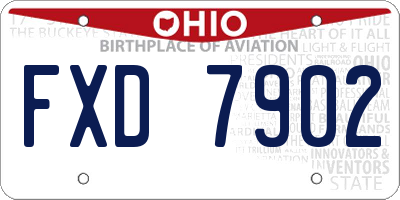 OH license plate FXD7902