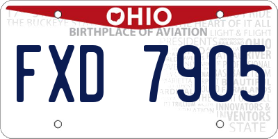 OH license plate FXD7905