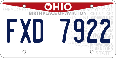 OH license plate FXD7922