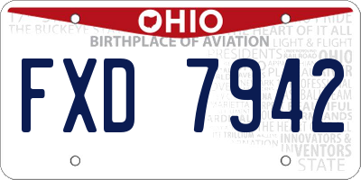 OH license plate FXD7942