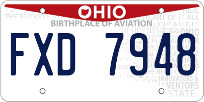 OH license plate FXD7948