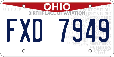 OH license plate FXD7949