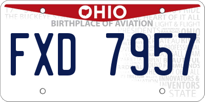 OH license plate FXD7957