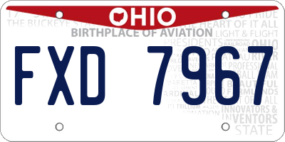 OH license plate FXD7967