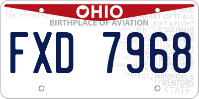 OH license plate FXD7968