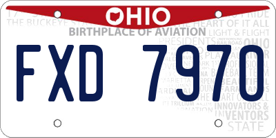 OH license plate FXD7970