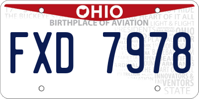 OH license plate FXD7978