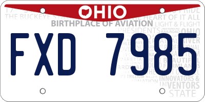 OH license plate FXD7985