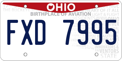 OH license plate FXD7995