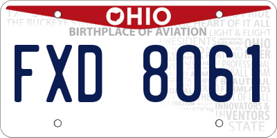 OH license plate FXD8061