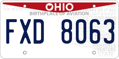 OH license plate FXD8063