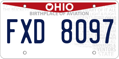 OH license plate FXD8097
