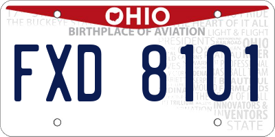 OH license plate FXD8101