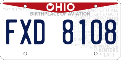OH license plate FXD8108