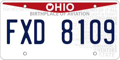 OH license plate FXD8109