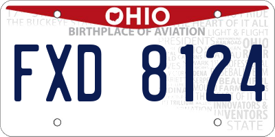 OH license plate FXD8124