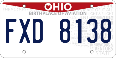 OH license plate FXD8138