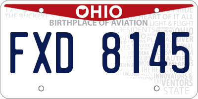 OH license plate FXD8145