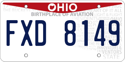 OH license plate FXD8149