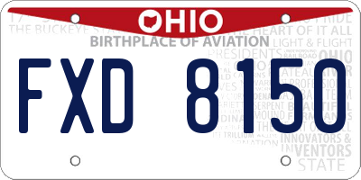OH license plate FXD8150