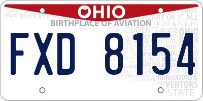 OH license plate FXD8154