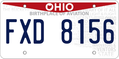 OH license plate FXD8156