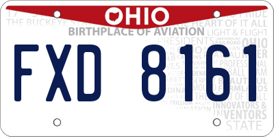 OH license plate FXD8161