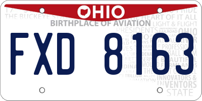 OH license plate FXD8163