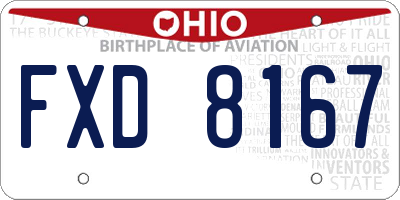 OH license plate FXD8167