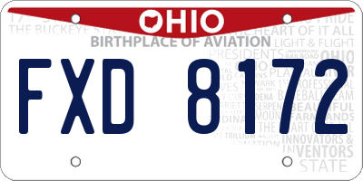 OH license plate FXD8172