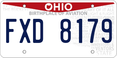 OH license plate FXD8179